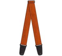 Buckle-Down Guitar Strap Wood Grain2 Horizontal Reddish Brown 2 Inches Wide