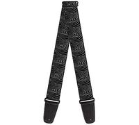 Buckle-Down Guitar Strap Zebra Head Black Gray 2 Inches Wide
