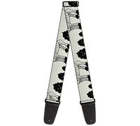 Buckle-Down Guitar Strap Zebra Poops Off White Black 2 Inches Wide