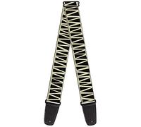 Buckle-Down Guitar Strap Zig Zag Doodle Cream Black 2 Inches Wide