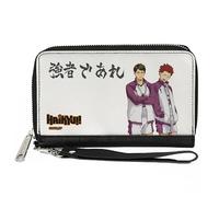 Buckle-Down Haikyu Wallet, Zip Around, Shiratorizawa Academy Tendo Ushjima Strong Man Pose, Vegan Leather