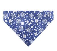 Buckle-Down Hanukkah Holiday Symbols Blue White Black Slip On CollarÊBandana Only