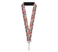 Buckle-Down Harry Potter Lanyard, Harry Potter Hogwarts The Golden Trio Magic Collage Reds, Elastic