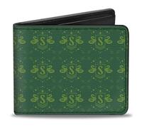 Buckle-Down Harry Potter Wallet, Bifold, Harry Potter Slytherin House Pride Banner Greens, Vegan Leather