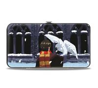 Buckle-Down Harry Potter Wallet, Hinged, Harry Potter and Hedwig Impressionist Snow Scenes, Vegan Leather