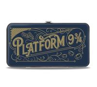 Buckle-Down Harry Potter Wallet, Hinged, Harry Potter Platform 9 and Three Quarters Blue Gold Beige, Vegan Leather