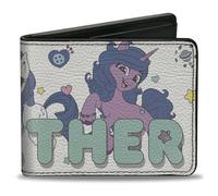 Buckle-Down Hasbro Wallet, Bifold, My Little Pony Together Pony Trio Pose White Teal, Vegan Leather, 4.0" x 3.5", Casual