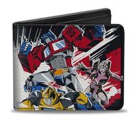 Buckle-Down Hasbro Wallet, Bifold, Transformers Decepticon and Autobots Battle Black/White, Vegan Leather, Multicolor, 4.0" x 3.5", Casual