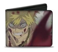 Buckle-Down Hell's Paradise Wallet, Bifold, Hell'S Paradise Aza Chobei Fighting Pose and Title Logo, Vegan Leather