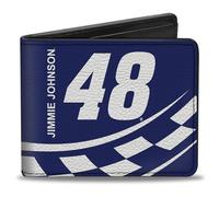 Buckle-Down Hendrick Motorsports Wallet, Bifold, Jimmie Johnson #48 Lowes Hendrick Motorsports Checker Blue, Vegan Leather