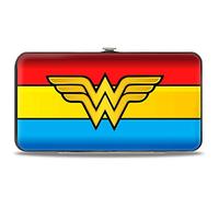 Buckle-Down Hinge Wallet - Wonder Woman Logo/Stripe Red/Yellows/Blue, Multicolor