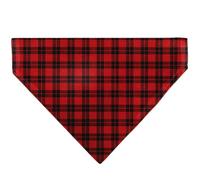 Buckle-Down Holiday Pajama Plaid Red Black Slip On Collar Bandana Only
