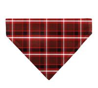 Buckle-Down Holiday Pajama Plaid Red Black White Slip On Collar Bandana Only