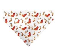 Buckle-Down Holiday Santa Reindeers and Sleigh Collage White Slip On Collar Bandana Only