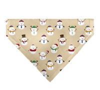 Buckle-Down Holiday Snowman Poses Tan Slip On Collar Bandana Only
