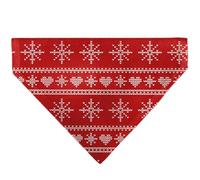 Buckle-Down Holiday Sweater Stitch Hearts and Snowflakes Red White Slip On Collar Bandana Only