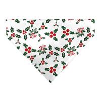 Buckle-Down Holly Mistletoe Black Slip On Collar Bandana Only