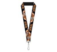 Buckle-Down Horror Movies Lanyard, Gremlins 1984 Gizmo Face Close Up Black, Elastic, Black, 44"" x 1""