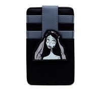 Horror Movies Vegan Leather Wallet, ID Card Holder, Corpse Bride Emily Pose Black Gray, 3.0" x 5.0"