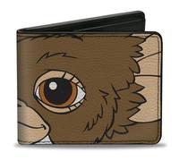 Buckle-Down Horror Movies Wallet, Bifold, The Gremlins Gizmo Face Character Close Up, Vegan Leather, Black, 4.0" x 3.5", Casual