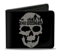 Buckle-Down Horrorfilme Bifold The Goonies One Eye Willy Skull Map Wallet Black Vegan Leather Black 4.0 x 3.5 Inches Casual