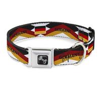 Buckle-Down International Soccer Fan Pet Collar, Dog Collar Metal Seatbelt Buckle, National Team Pride Series Germany Spirit Flag, 20 to 31 Inches 1.5 Inch Wide