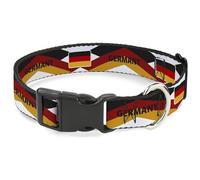Buckle-Down International Soccer Fan Pet Collar, Dog Collar Plastic Buckle, National Team Pride Series Germany Spirit Flag, 13 to 17 Inches 1.5 Inch Wide