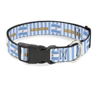 Buckle-Down International Soccer Fan Pet Collar, Dog Collar Plastic Buckle, National Team Pride Series Argentina Spirit Flag, 7 to 8.5 Inches 0.5 Inch Wide