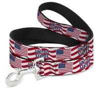 Buckle-Down International Soccer Fan Pet Leash, Dog Leash, National Team Pride Series United States Spirit Flag, 4 Feet Long 1.0 Inch Wide