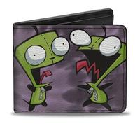Buckle-Down Invader Zim Wallet, Bifold, Invader Zim GIR Dog Poses Tie Dye Purples, Vegan Leather