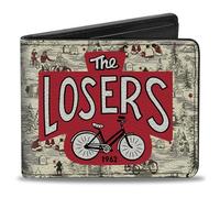 Buckle-Down IT Wallet, Bifold, It Welcome To Derry the Losers Camping Forest Scenery White, Vegan Leather