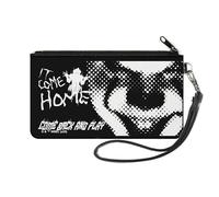 Buckle-Down IT Wallet, Zip Clutch, It Pennywise Face Close Up Come Home Black White, Canvas, S, Casual