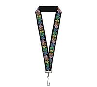 Buckle-Down Unisex-Adult's Lanyard-1.0"-Dancing Bears Key Chain, Black, One Size