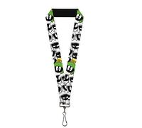 Buckle-Down Men's Lanyard-1.0-Marvin The Martian Expressions Stacked White Key Chain, Multicolor, One Size
