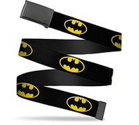 Buckle-Down Kids Web Belt, Batman Shield Black/Yellow, 1.0" Wide-Fits Size 20 US