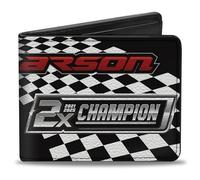 Buckle-Down Kyle Larson #5 Car Scheme White Blue Red Wallet, Bifold, Hendrick Motorsports Kyle Larson 2X Championship Checkers, Vegan Leather
