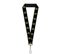 Buckle-Down Unisex-Adult's Lanyard-1.0"-Batman Shield Black/Yellow Key Chain, Multicolor, One Size