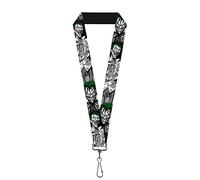 Buckle-Down Unisex-Adult's Lanyard-1.0"-Joker Laughing Poses Black/White/Green Key Chain, Multicolor, One Size