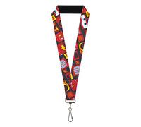 Buckle-Down Lanyard Cars Lightning McQueen Icon Blocks Collage Charcoal Multi
