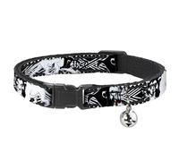 Buckle-Down Lion King Scar Poses White/Black Disney Breakaway Plastic Clip Collar, Narrow-Medium