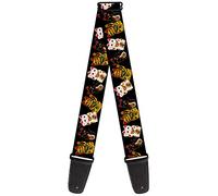 buckle-down Maneki Neko Lucky Cats Guitar Strap 34-60 Inches Gold/Black/White