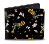 Buckle-Down Marvel Comics Wallet, Bifold, Doctor Doom Pose Icons and Quotes Collage Black, Vegan Leather