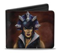 Buckle-Down Masters of the Universe Wallet, Bifold, Masters of the Universe Revelation Evil Lyn Pose and Logo, Vegan Leather