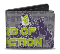 Buckle-Down Masters of the Universe Wallet, Bifold, Masters of the Universe the Lord of Destruction Skeletor Pose, Vegan Leather