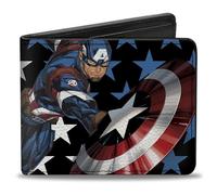 Buckle-Down Mens Bifold Captain America Wallet, Captain America, 4.0 x 3.5 US