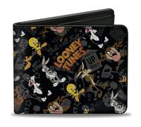 Buckle-Down Mens Bifold Looney Tunes Wallet, Looney Tunes, 4.0 x 3.5 US