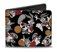 Buckle-Down Men's Bifold Wallet Bugs Bunny Bi-Fold, Orange & Red, 4.0" x 3.5"