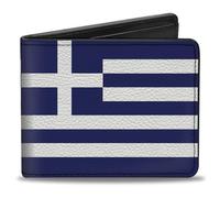 Buckle-Down Men's Bifold Wallet Greece, 4.0" x 3.5"