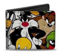 Buckle-Down Men's Bifold Wallet Looney Tunes Bi-Fold, Brown, 4.0" x 3.5"