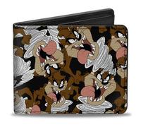 Buckle-Down Men's Bifold Wallet Tasmanian Devil Taz Bi-Fold, Multicolor, 4.0" x 3.5"